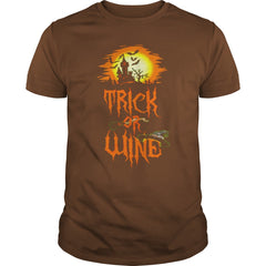 TRICK OR WINE T SHIRT HALLOWEEN COSTUME GIFT