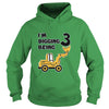 Image of 3rd Birthday Bulldozer Construction Party 3 Year Old Boy Toddler Kids TShirt
