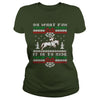 Image of ugly sweater christmas riding horse
