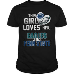 Girl Loves Eagles And Penn State TShirt
