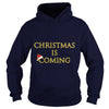 Image of Christmas Is Coming With Santa Red Hat T-Shirt