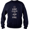 Image of Keep Calm Aim and Fire Hunting Shooting T Shirt SHIRT 2017