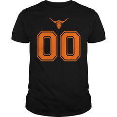 Orange Texas Longhorn Bull #00 T-shirt