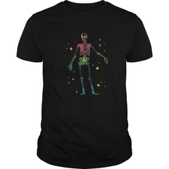 Vintage Rainbow Skeleton Halloween Anatomy Pride Cute Shirt