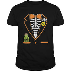Skeleton Tuxedo Spooky Funny Halloween T-Shirt