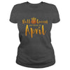 Image of Halloqueens are born in april funny halloween tshirt