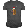 Image of Funny Hedgehog in Santa Hat Christmas T-shirt