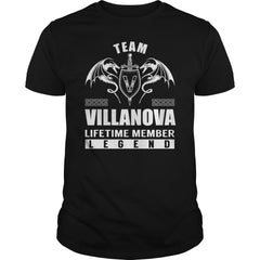 Team VILLANOVA Lifetime Member Legend Name TShirts