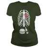 Image of Mens Beer Hamburger Skeleton Tee Pregnancy Costume Halloween