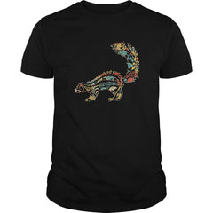 SKUNK Halloween T-shirt Skeleton Skull Vintage Retro