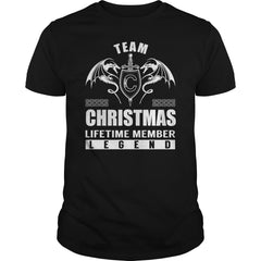 Team CHRISTMAS Lifetime Member Legend Name TShirts