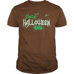 CRAZY HALLOWEEN LADY T-SHIRT FUNNY HALLOWEEN GIFT