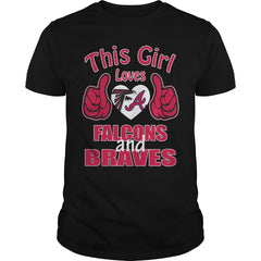 Girl Loves Falcons And Braves TShirt