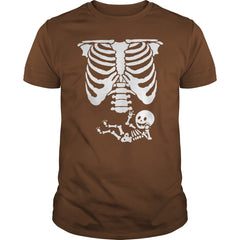 Baby Skeleton Ribs Halloween Maternity Pregnant T-shirt