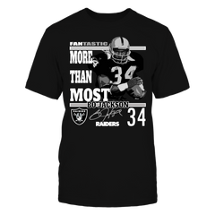 OFFICIAL NFL RAIDERS #34 BO JACKSON - Grey-scale- More Than Most  Shirts and more