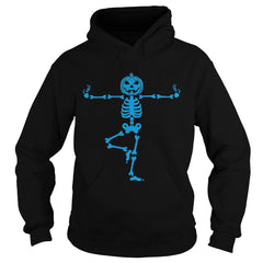 Funny Halloween Pumpkin Skeleton Yoga 2017 T-shirt