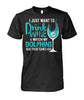Image of Miami Dolphins - I just want to drink wine and watch my Dolphins beat your team's ass T-shirt