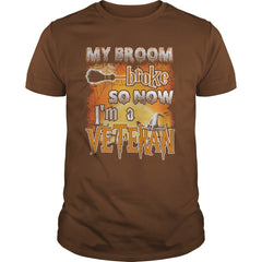VETERAN Halloween Shirts My Broom broke T Shirts