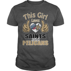 Girl Loves Saints And Pelicans TShirt