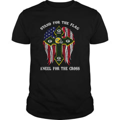 Stand For the flag Kneel For The Cross God Packers FAn