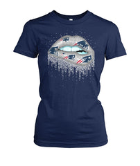 New England Patriots Silver Lips T-shirt