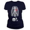 Image of Mens Beer Hamburger Skeleton Tee Pregnancy Costume Halloween