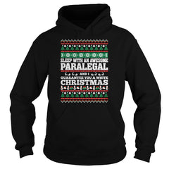 Sleep With Awesome Paralegal White Christmas T Shirt