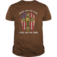 Stand For the flag Kneel For The Cross God Packers FAn