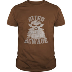 Biter Beware Funny Vampire Halloween Distressed T-Shirt