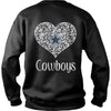 Image of DALLAS COWBOYS LACE HEART WITH LOGO