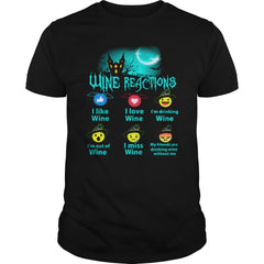WINE REACTIONS T SHIRT HALLOWEEN COSTUME GIFT