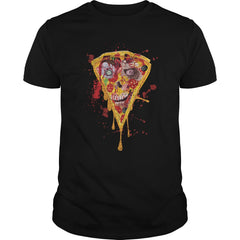 Zombie Pizza Funny Scary Halloween Distressed T-Shirt