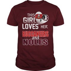 Girl Loves Buccaneers And Noles TShirt