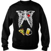 Image of Maternity Shirt Skeleton Baby Beer and Pizza T-shirt