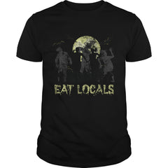 Eat Locals Funny Zombie Halloween Distressed T-Shirt