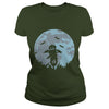 Image of A pumpkin scarecrow in the cornfield and Moon