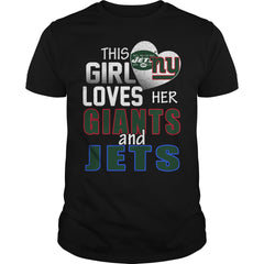 This Girl Loves her Giants And Jets TShirt