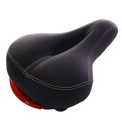 Bicycle Saddle with Tail Light Bike Seat Saddles Soft Comfortable Cycling Bicycle Saddle Cushion (Black)