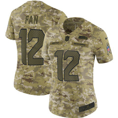 Women's Seattle Seahawks Fan 12s Camo Jersey 2018 - 2019