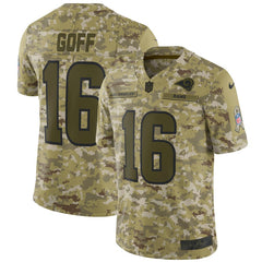 Los Angeles Rams Jared Goff Camo Jersey 2018 - 2019