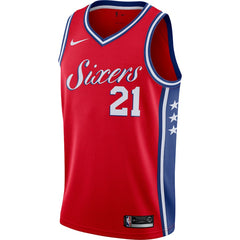 Joel Embiid Philadelphia 76ers Red Swingman Jersey 2018 - 2019