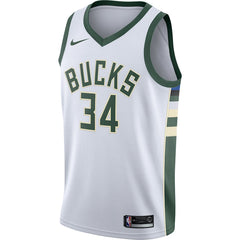 Giannis Antetokounmpo Milwaukee Bucks White Swingman Jersey 2018 - 2019