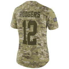 Women's Green Bay Packers Aaron Rodgers Camo Jersey 2018 - 2019